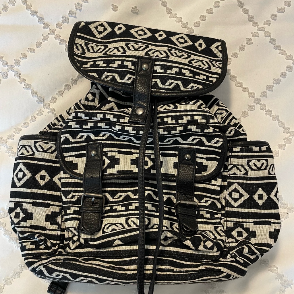 Aztec Print Cinched Backpack